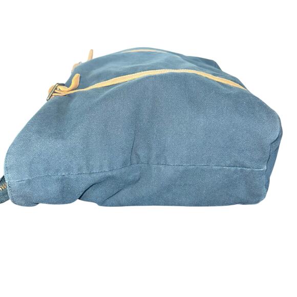 Hearth & Hand with Magnolia Canvas Tote Bag Navy with Tan Straps Large Carryall - Picture 4 of 13